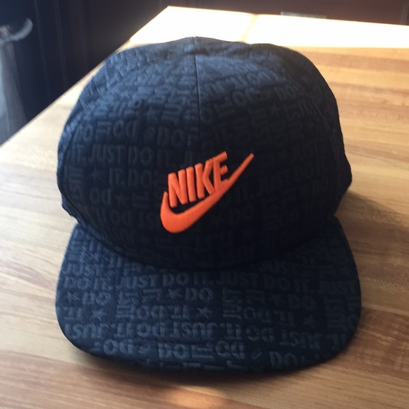 orange and black nike hat